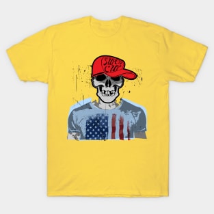 Best Skull T Shirt American Flag tee shirts Gifts T-Shirt